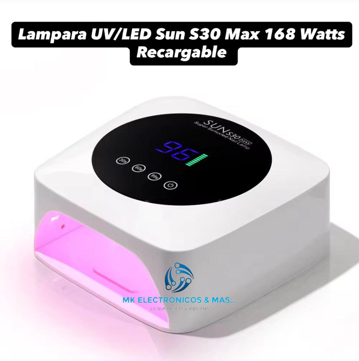 Combo Máquina Profesional Recargable V12 45,000 RPM + Lampara UV/LED Sun S30 Max 168 Watts