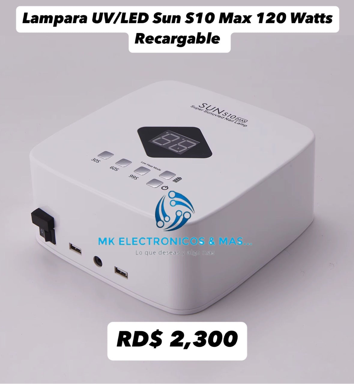 Lampara UV/LED Sun S10 Max 120 Watts recargable
