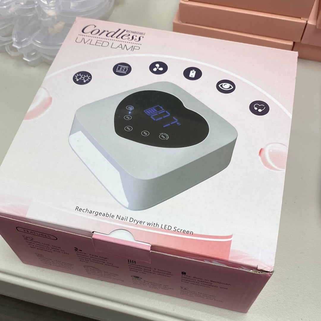 Lampara UV/LED Cordless Corazon 72 Watts Recargable Blanca