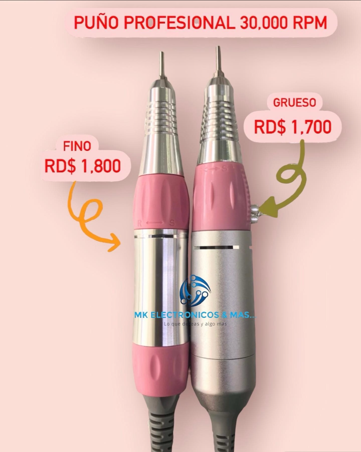 Puño Profesional 30,000 RPM Conector 5 pines