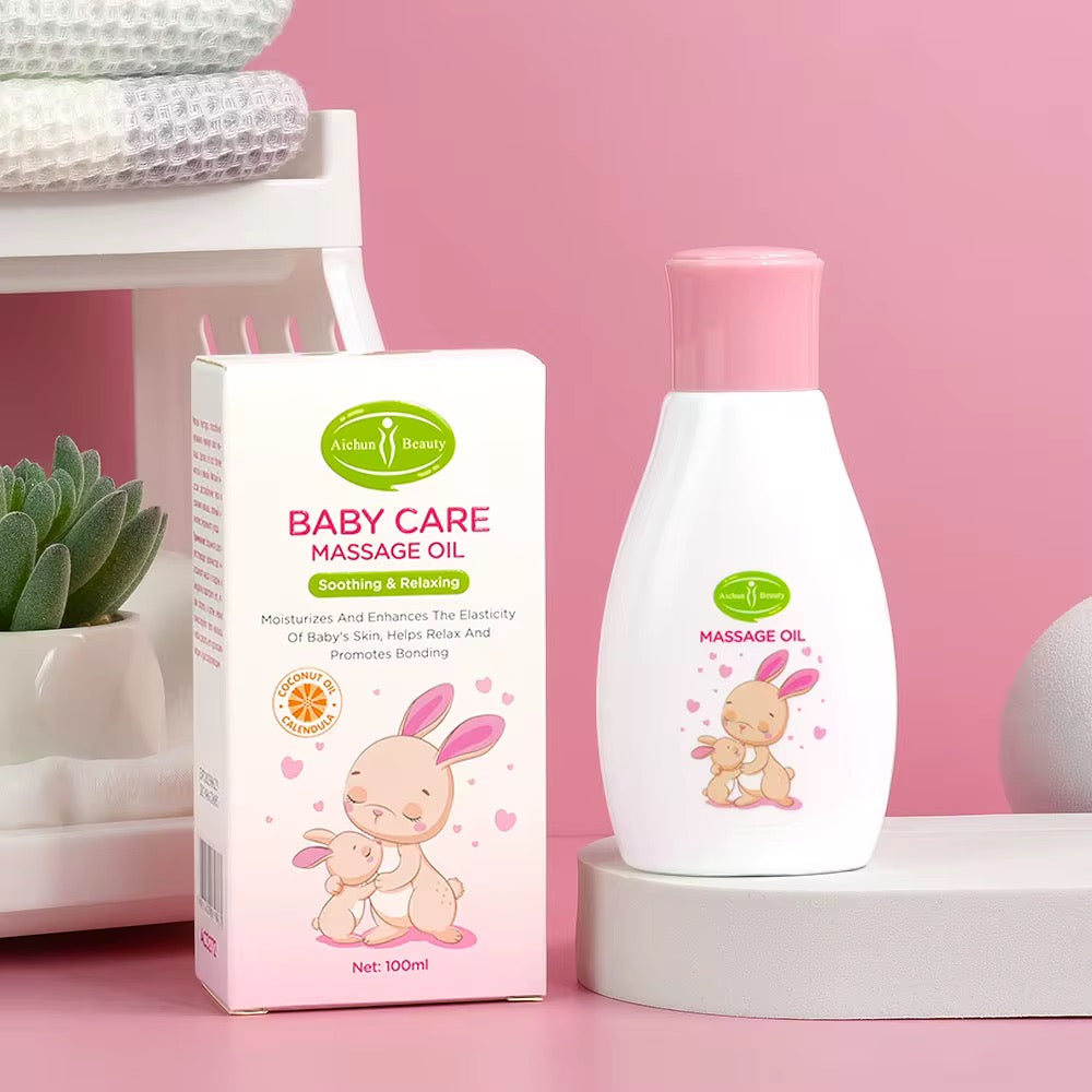 Aichun Beauty Baby Care Pink | Shampoo, Loción, Crema y Aceite con Coco y Caléndula