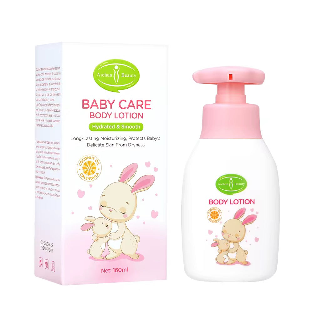 Aichun Beauty Baby Care Pink | Shampoo, Loción, Crema y Aceite con Coco y Caléndula