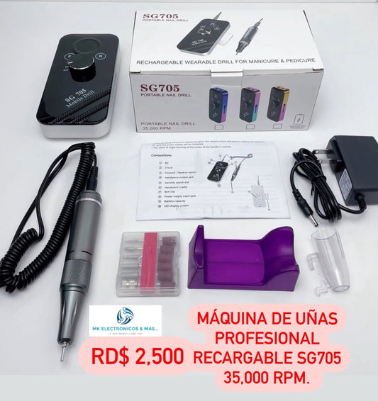 Máquina de uñas Profesional recargable SG 705 35,000 RPM