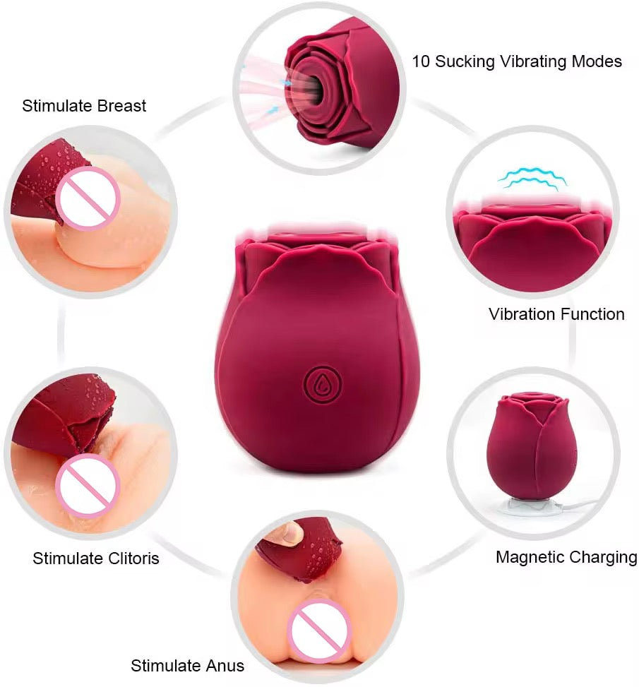 Estimulador de Succión Flor 10 Velocidades - Recargable USB Impermeable IPX7