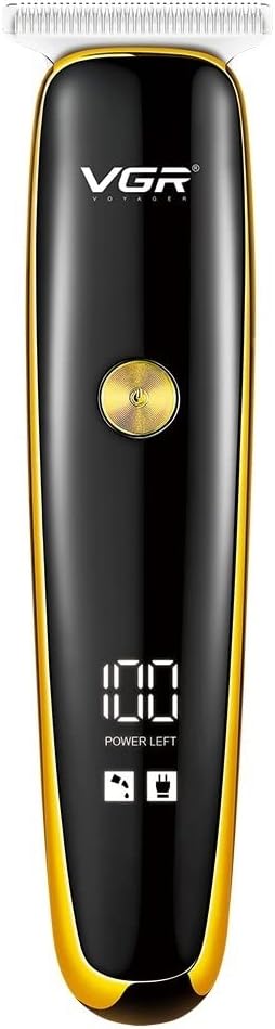 VGR V-966 Profesional Pantalla Digital Recargable Kit de Recortadora de Pelo de Barba Inalámbrico con Peines Guía Cepillo Cable USB para Hombres,