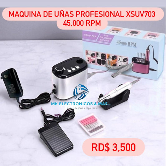 Máquina de Uñas Profesional Recargable XSUV - 703 45,000 RPM