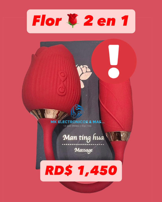 Flor Vibrador de punto G y Clítoris 2 en 1
