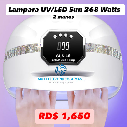 Lampara UV/LED Sun L6 268 Watts 2 manos simultáneamente.