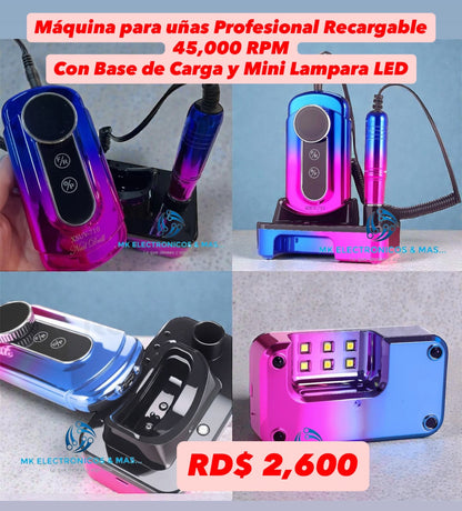 Máquina de uñas Profesional Recargable XSUV-710 45,000 RPM