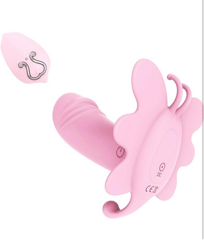 Vibrador Mariposa con control remoto.  10 frecuencias de vibración, a prueba de agua.