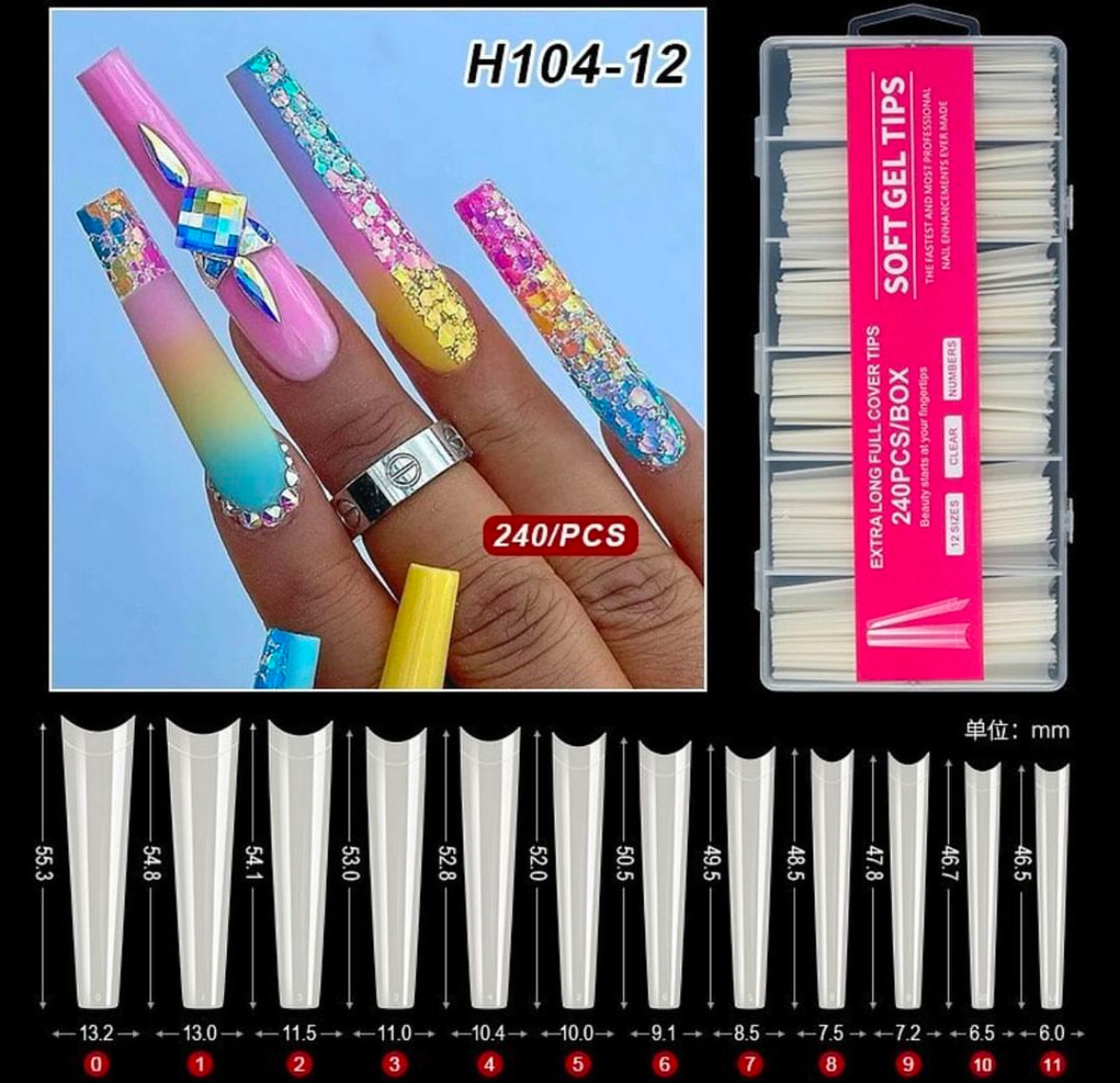 Tips Soft Gel caja 240 pcs