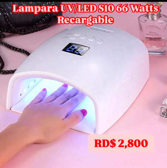 Lampara UV/LED S10 66 Watts Recargable Blanca
