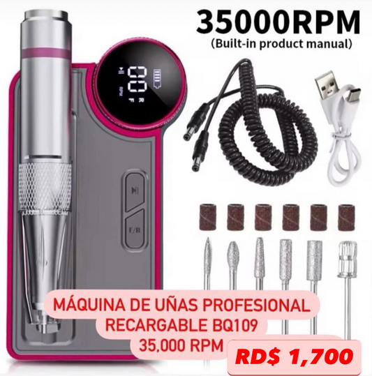 Máquina de Uñas Profesional Recargable BQ 109 35,000 RPM