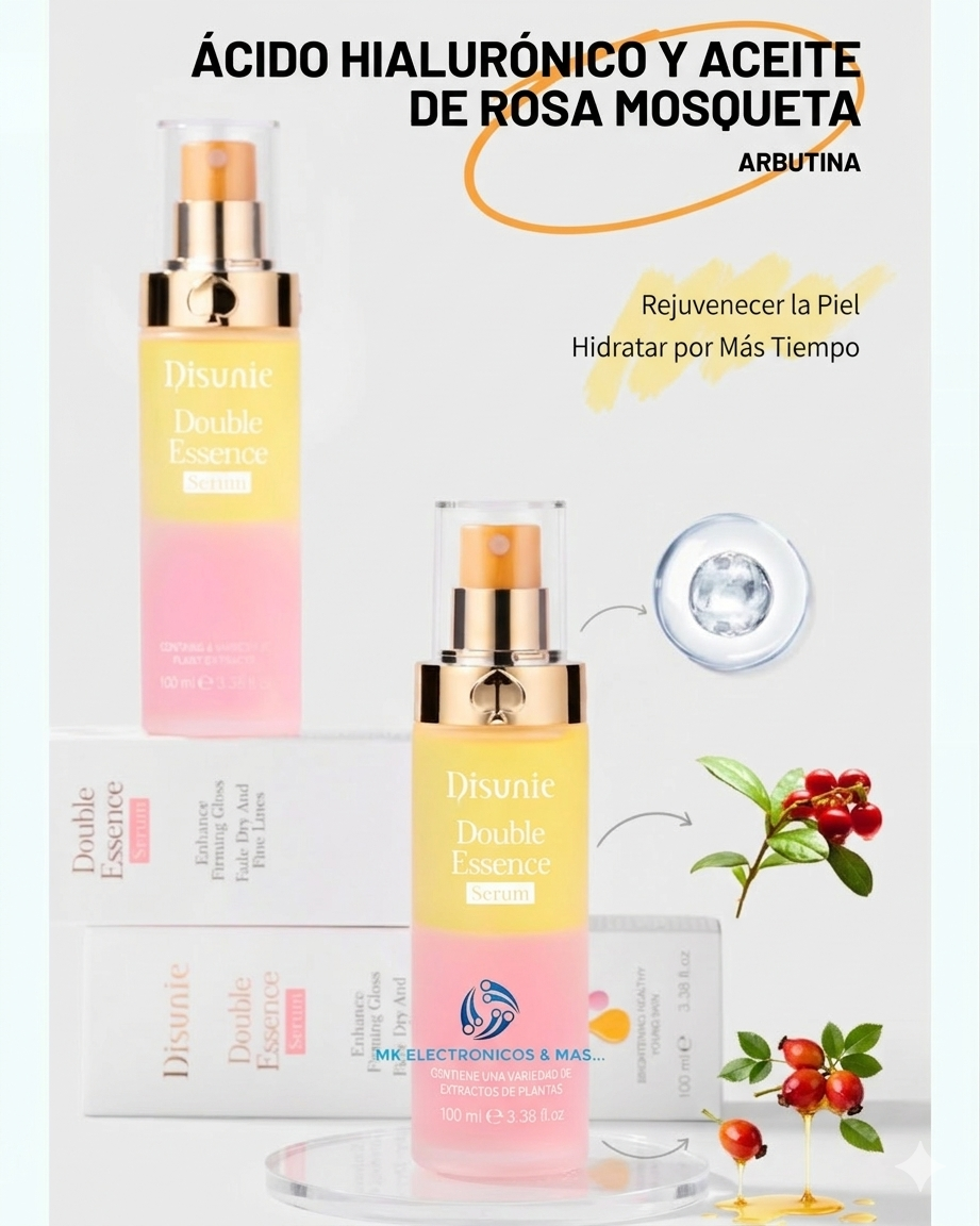 Serum Bifásico con Ácido Hialurónico y Rosa Mosqueta | Hidratación Profunda | DOUBLE ESSENCE SERUM - ÁCIDO HIALURÓNICO
