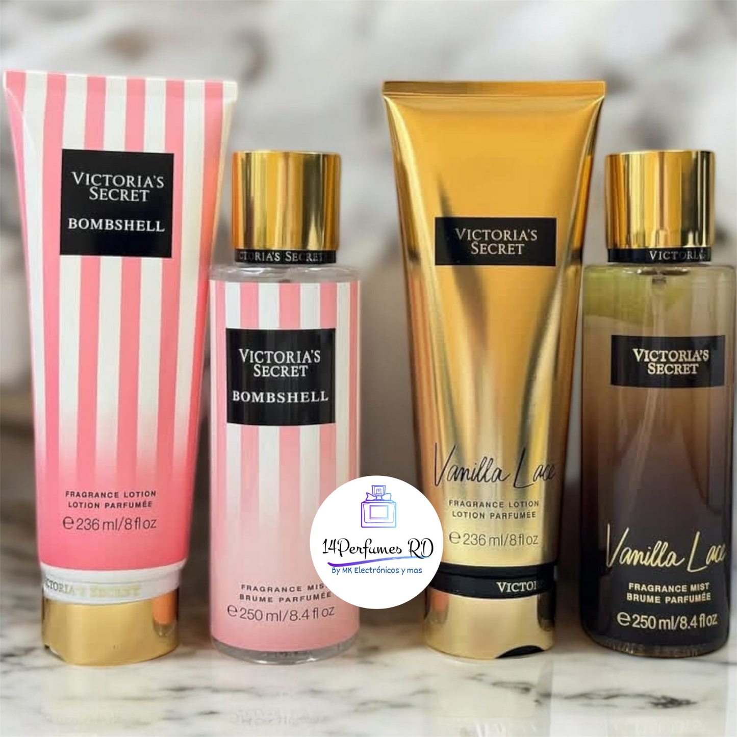 Combo de Colonia + Splash + Gel de baño Victoria Secret.  Toda la variedad
