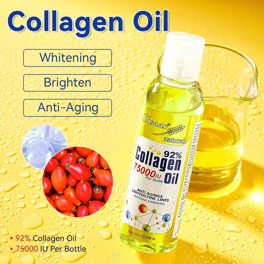 Disaar 92% aceite de colágeno orgánico aceite de masaje corporal blanqueador antienvejecimiento aceite corporal para aclarar la piel