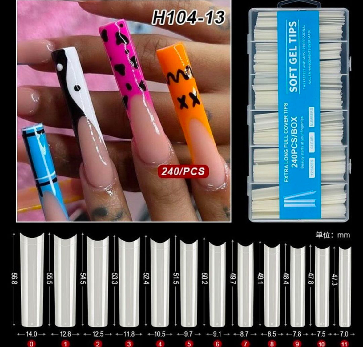 Tips Soft Gel caja 240 pcs