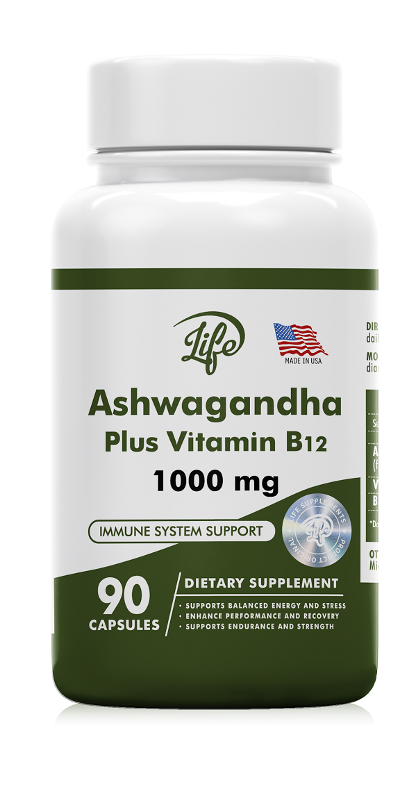 Ashwagandha + Vitamina B12 1000 mg | Energía y Bienestar Diario