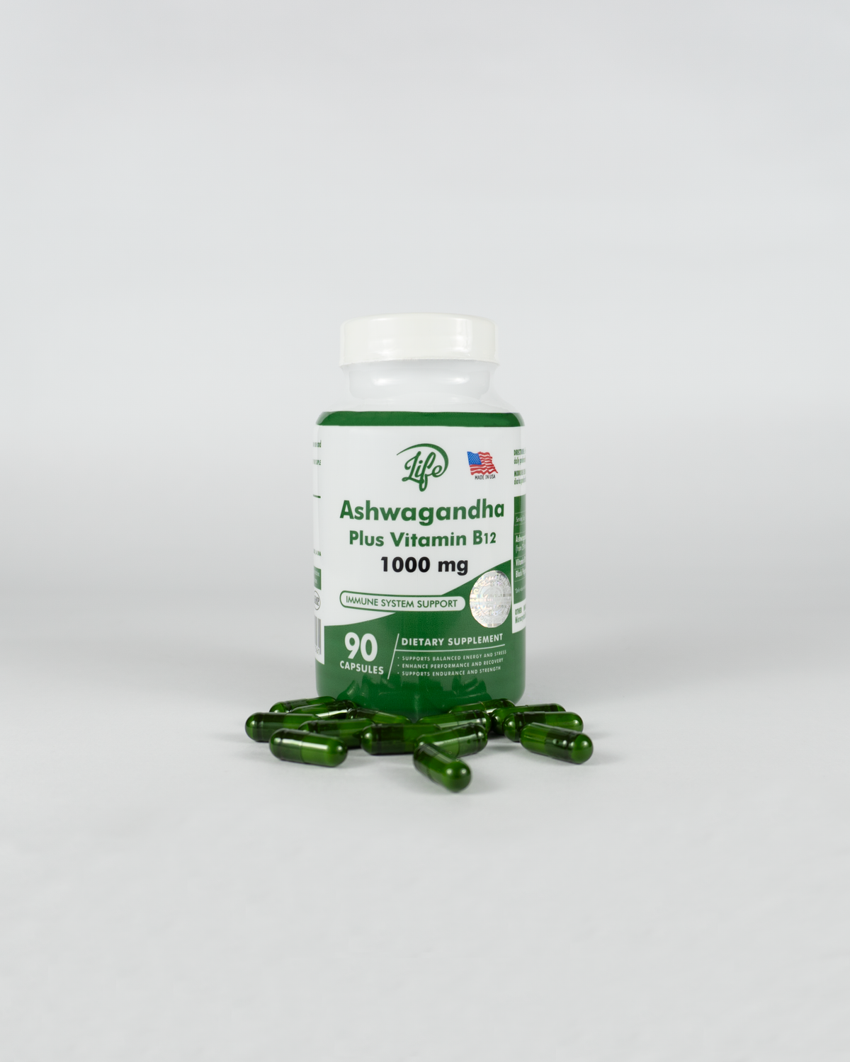 Ashwagandha + Vitamina B12 1000 mg | Energía y Bienestar Diario