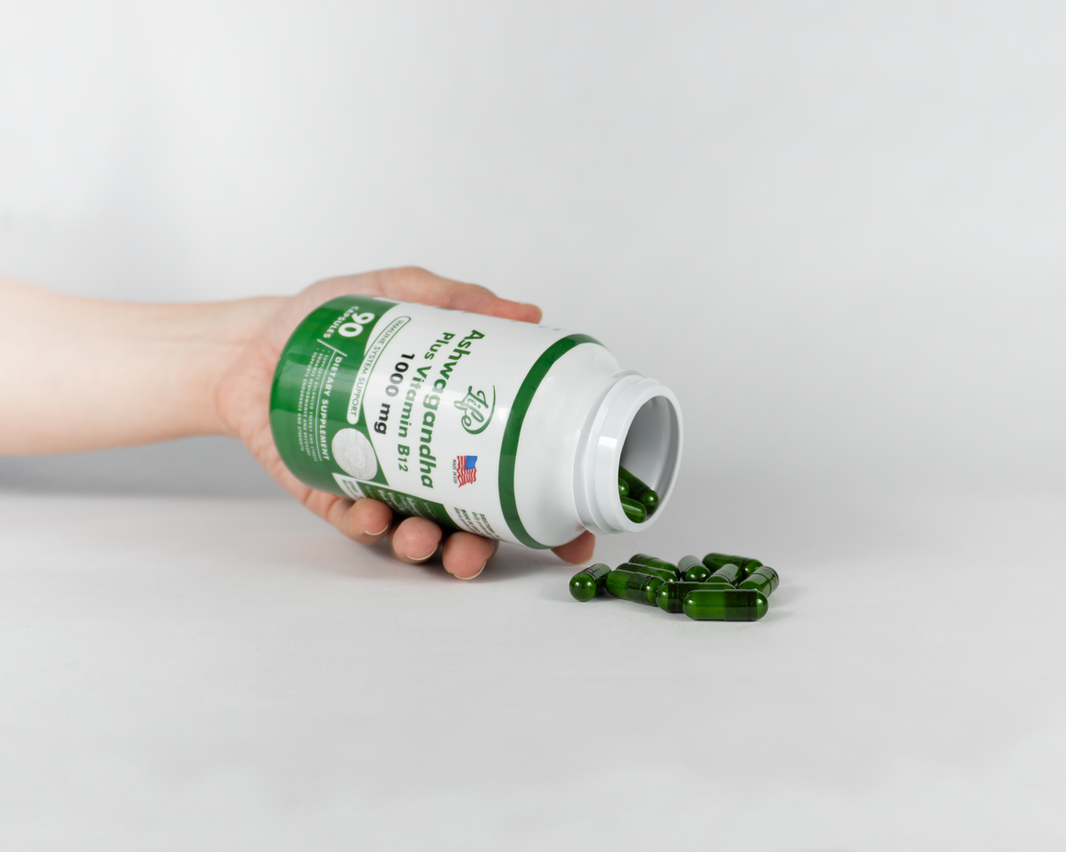 Ashwagandha + Vitamina B12 1000 mg | Energía y Bienestar Diario