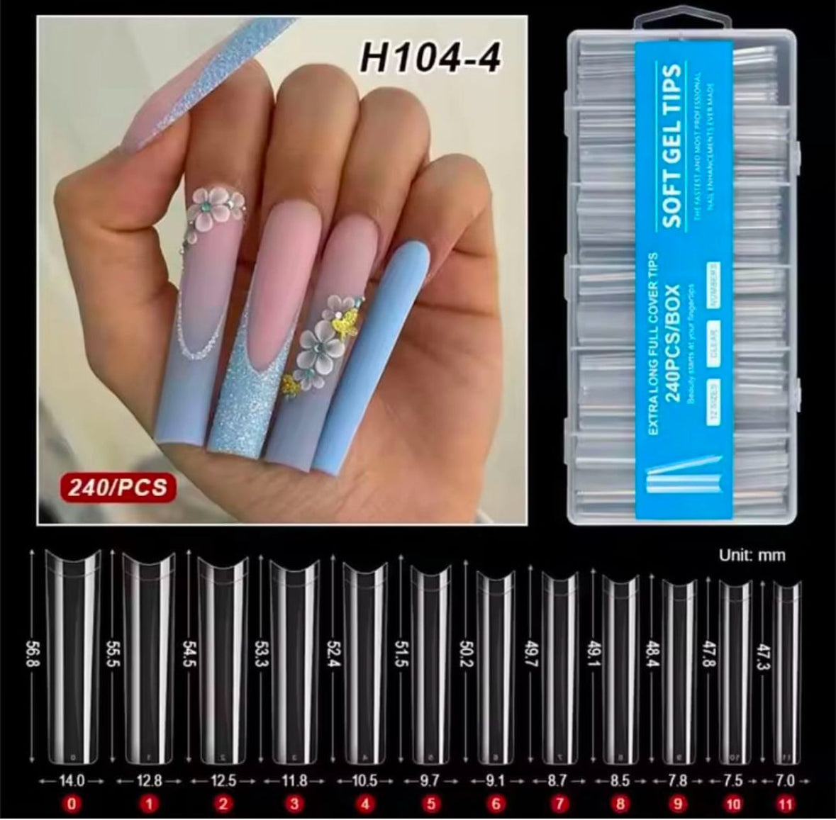 Tips Soft Gel caja 240 pcs