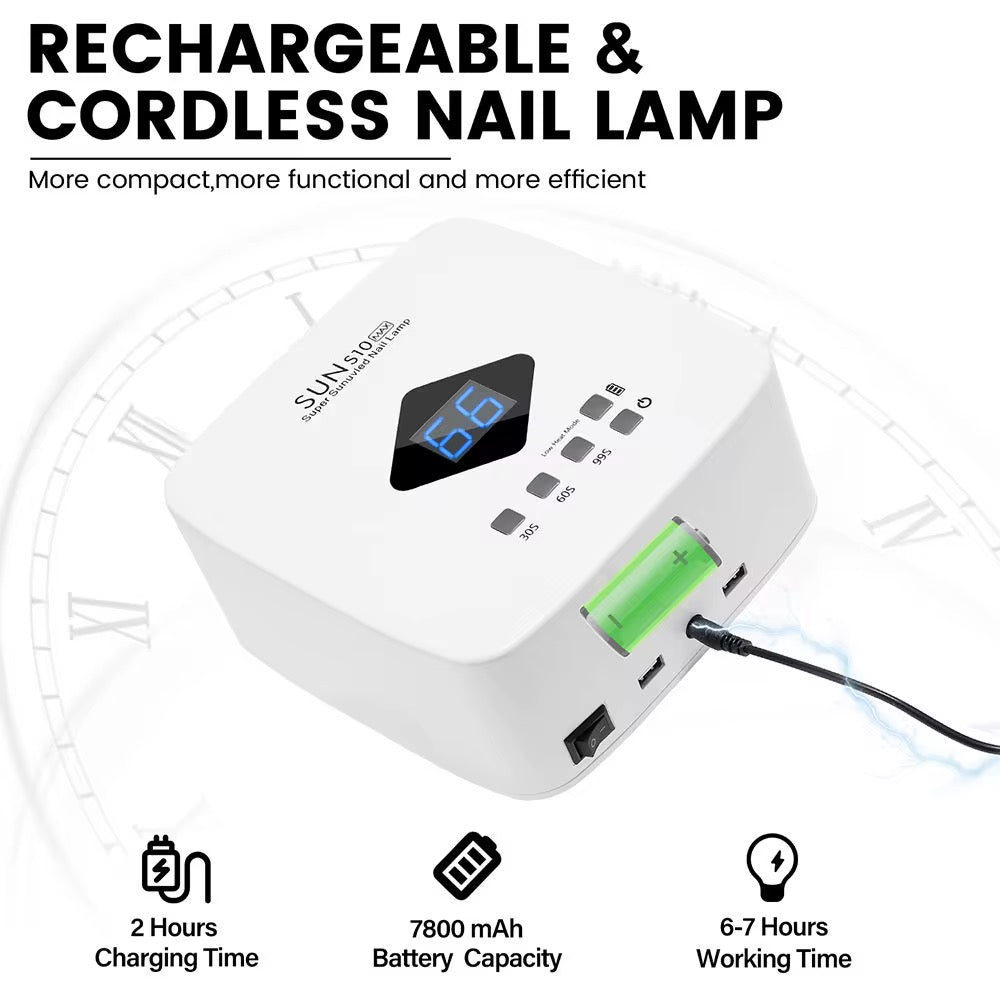 Lampara UV/LED Sun S10 Max 120 Watts recargable