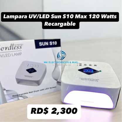 Lampara UV/LED Sun S10 Max 120 Watts recargable