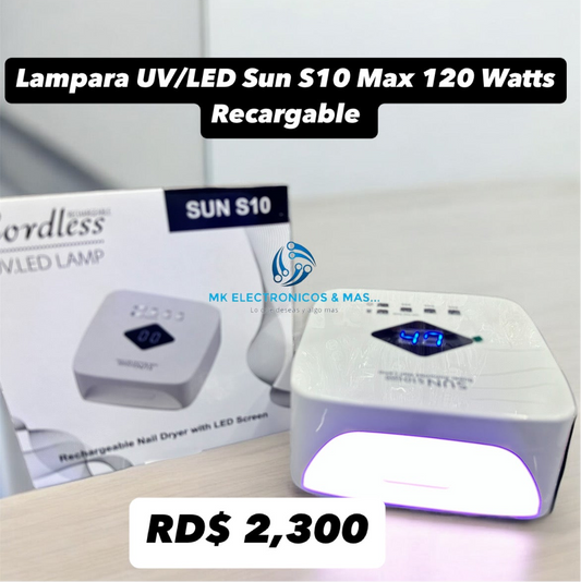 Lampara UV/LED Sun S10 Max 120 Watts recargable
