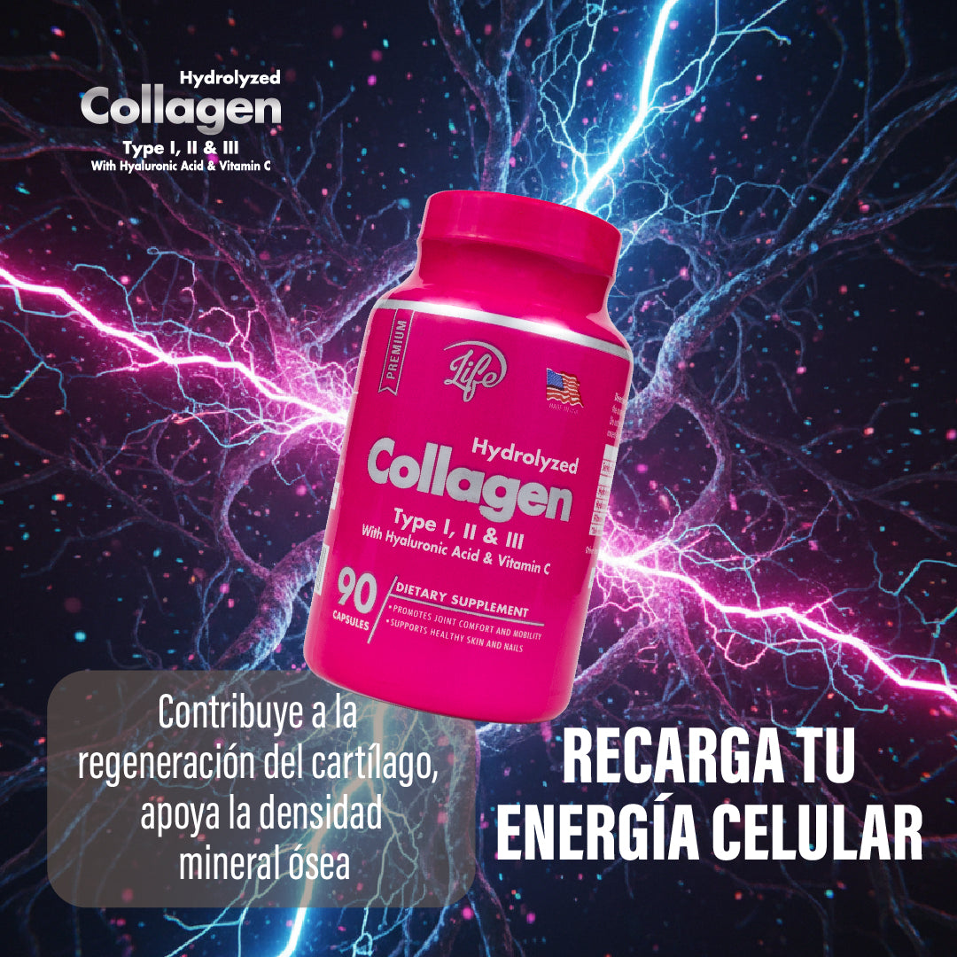 Colágeno Hidrolizado Tipo I, II & III + Vitamina C | Belleza y Bienestar