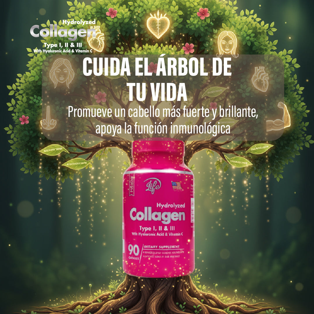 Colágeno Hidrolizado Tipo I, II & III + Vitamina C | Belleza y Bienestar