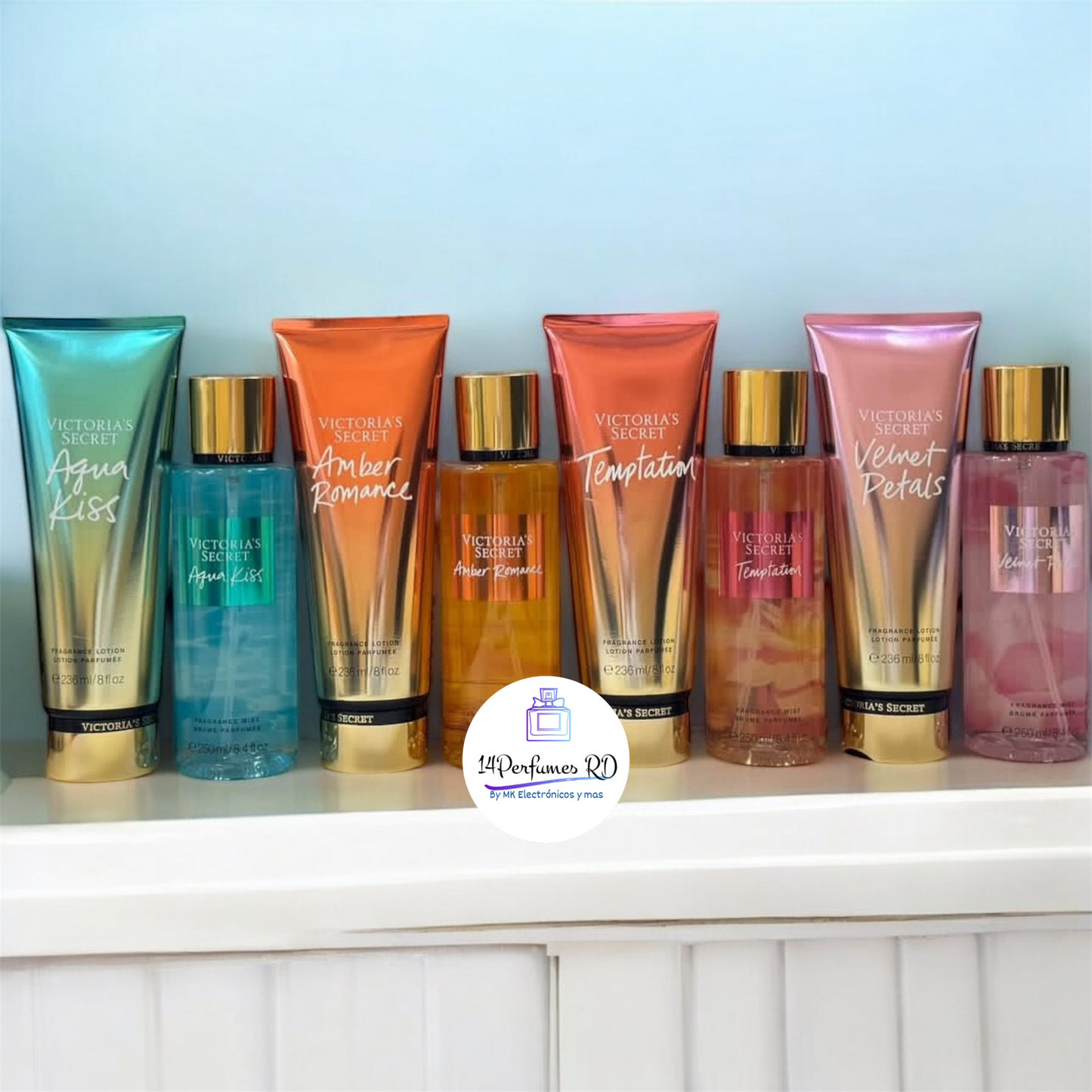 Combo de Colonia + Splash + Gel de baño Victoria Secret.  Toda la variedad