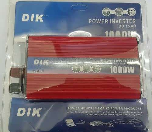 Power Inverter Dik. Convertidor de energía eléctrica para autos y hogares. 1000 Watts y 1500 Watts