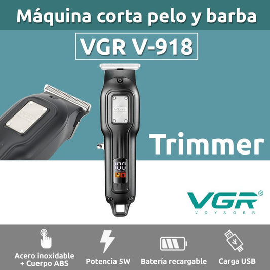 Máquina Trimmer Profesional Recargable VGR V-918 Usb T-Blade