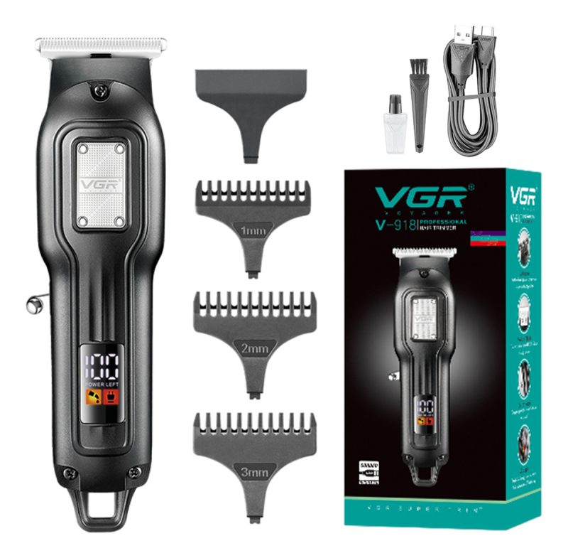 Máquina Trimmer Profesional Recargable VGR V-918 Usb T-Blade