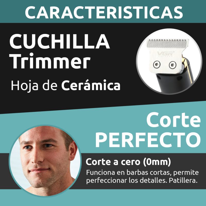 Máquina Patillera Profesional Recargable VGR V-985 Turbo