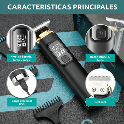 Máquina Patillera Profesional Recargable VGR V-985 Turbo