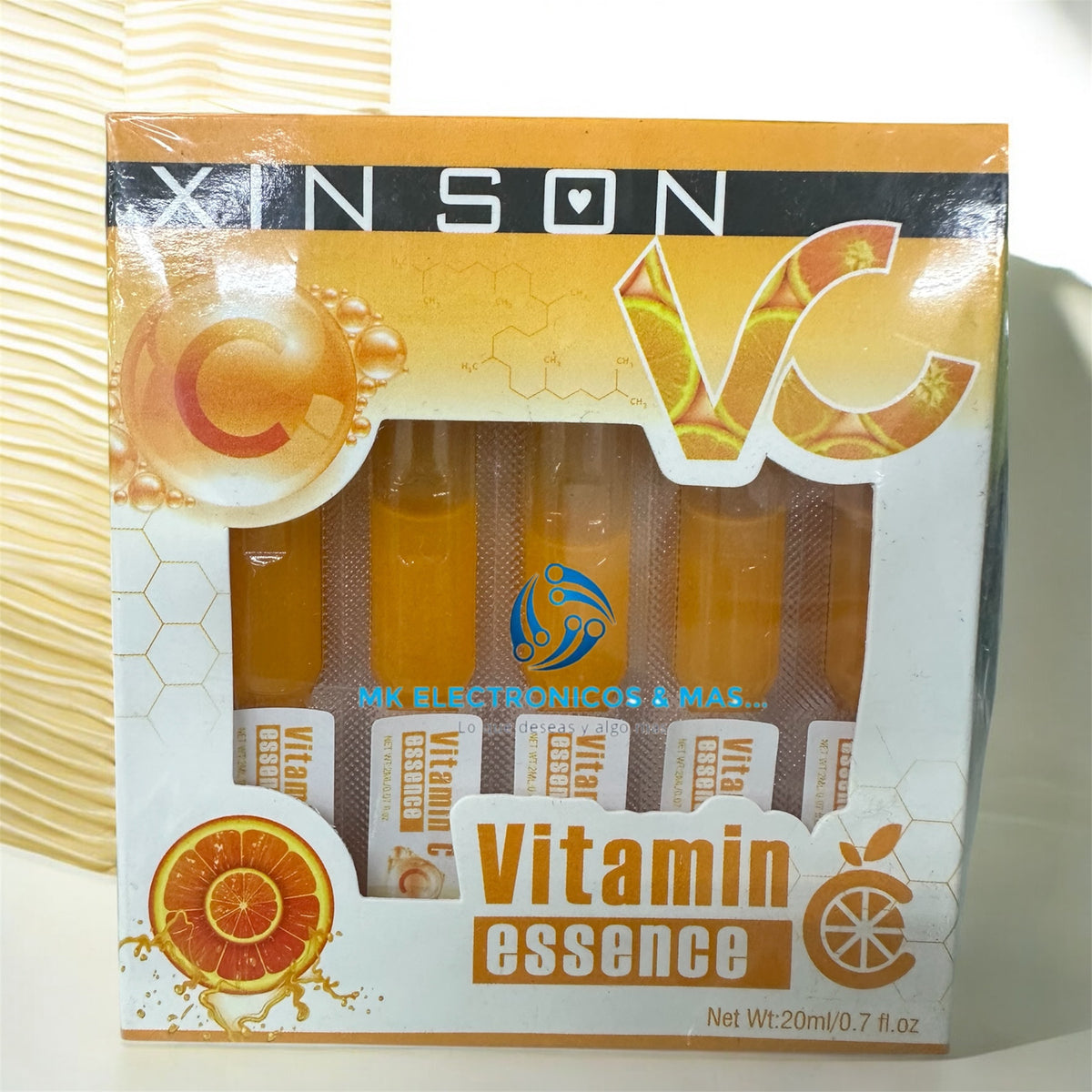 🍊 Ampollas de Vitamina C Concentrada XINSON - Brillo Instantáneo y Antimanchas
