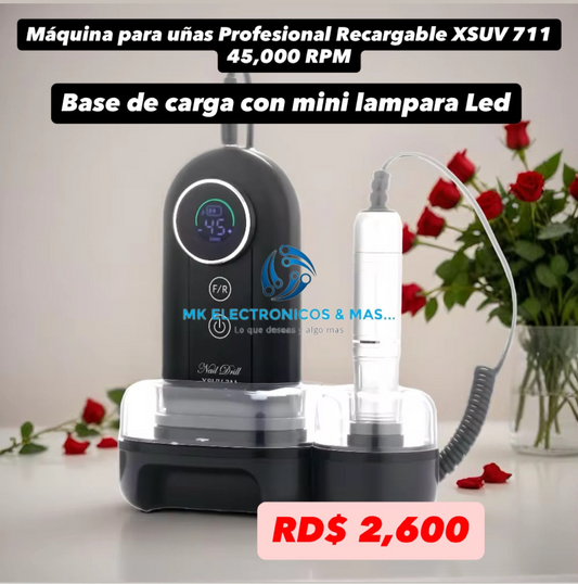 Máquina de uñas Profesional Recargable XSUV-711 45,000 RPM