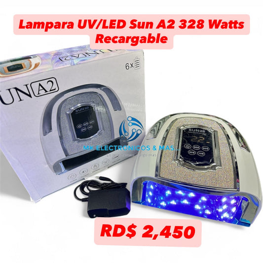 Lampara UV/LED Profesional Sun A2. 328 Watts Recargable.