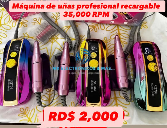 Máquina de uñas profesional recargable SG 704 35,000 RPM
