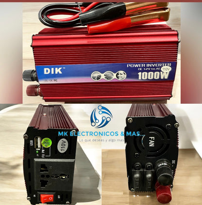 Power Inverter Dik. Convertidor de energía eléctrica para autos y hogares. 1000 Watts y 1500 Watts