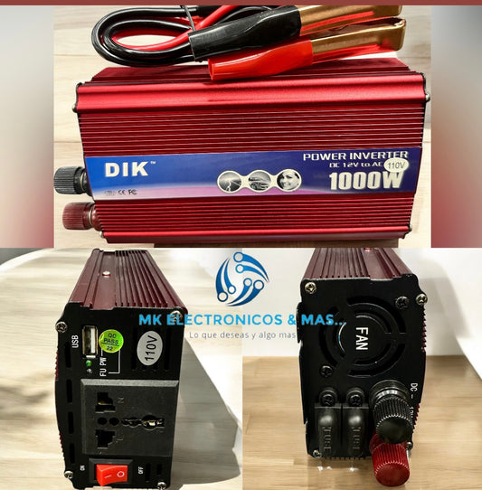 Power Inverter Dik. Convertidor de energía eléctrica para autos y hogares. 1000 Watts y 1500 Watts