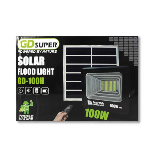 Reflector Lampara Led 100 Watts con Panel Solar Exterior GDPLUS GD-100H Con Control remoto