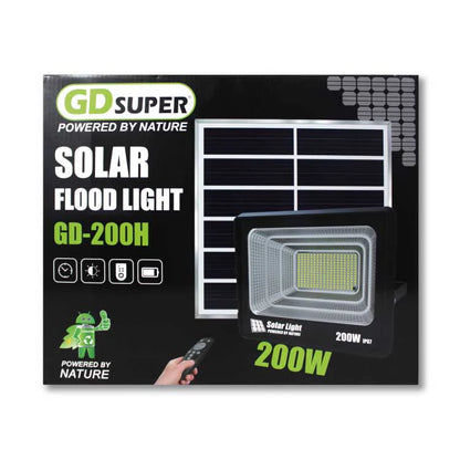 Reflector Lampara Led 200 Watts con Panel Solar Exterior GDPLUS GD-200H Con Control remoto
