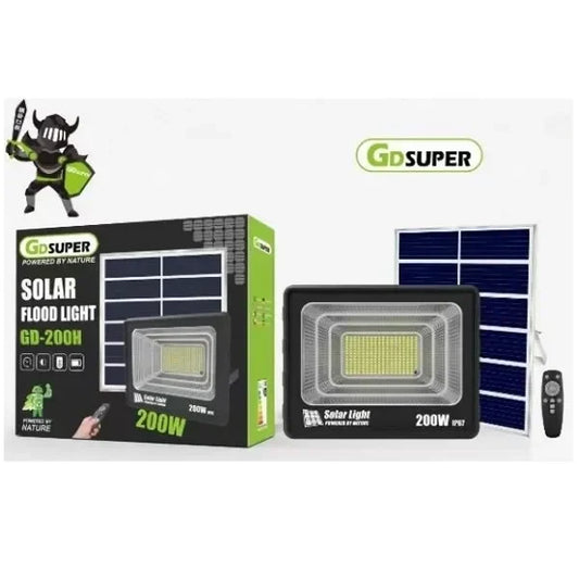 Reflector Lampara Led 200 Watts con Panel Solar Exterior GDPLUS GD-200H Con Control remoto