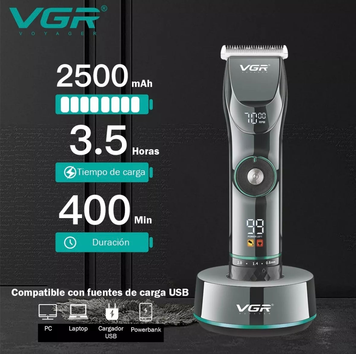 Clipper Profesional VGR V-256 15 Velocidades 7,000 RPM