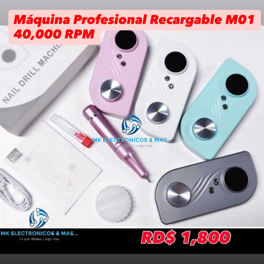 Maquina de uñas Profesional Recargable M01 40,000 RPM