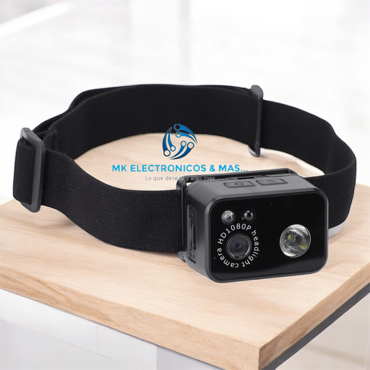 Cámara de acción con luz LED, cámara portátil con linterna frontal de 2MP resolución 1080P, batería de 1000 mAh para aventura nocturna, luz LED de 3 W, compresión H264 de hasta 128 GB de almacenamiento