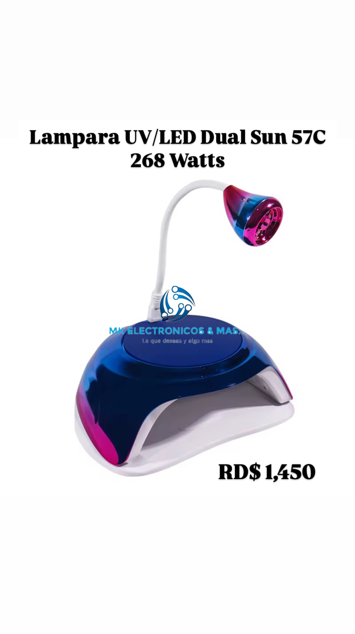 Lámpara profesional UV/LED 2 en 1 Sun YC57C. 268 Watts + 18 Watts Softgel.