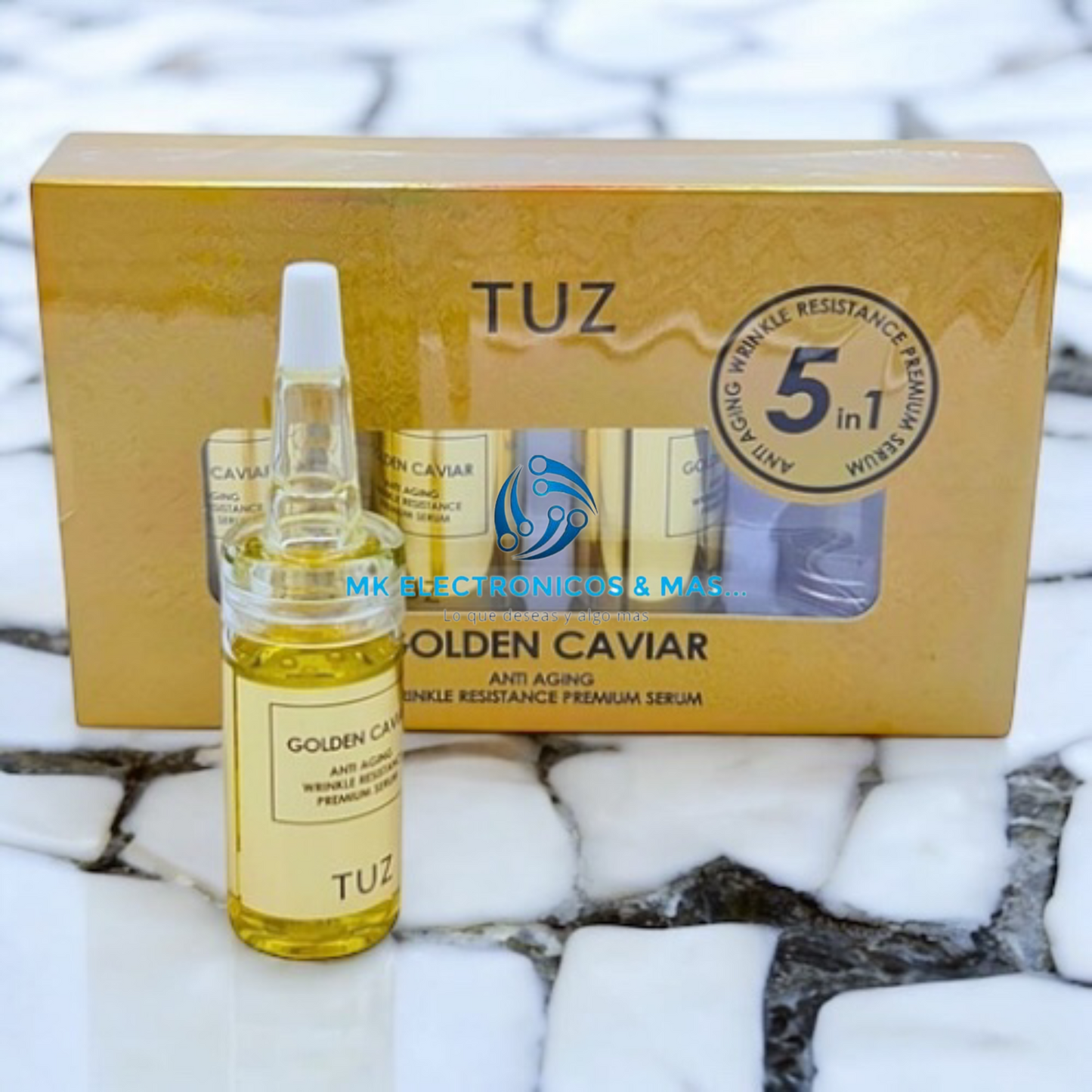 Serum Facial Premium Antiarrugas Reafirmante 5 en 1 TUZ Golden Caviar